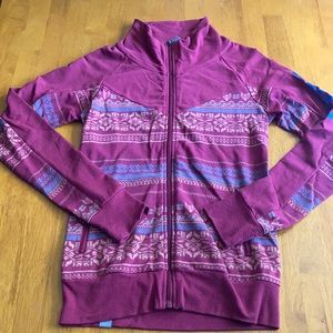 Bench Fox Print Zipper Sweatshirt Maroon S